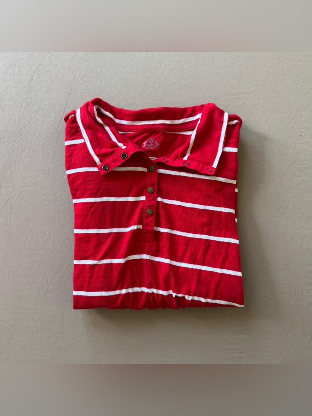 St. John's Bay Striped Snap Placket Polo Shirt